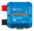 Front view of the blue Victron Lynx Smart BMS 500 with integrated status LEDs and IP22 rating