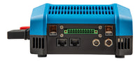 Close-up of the bottom interface panel on the Victron Lynx Smart BMS 500 showing communication ports