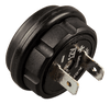 Rear view of Victron MagCode power port showing 12V positive and negative male spade terminals