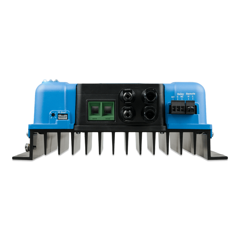 Detailed view of the connection ports on a Victron SmartSolar MPPT 150/60-MC4