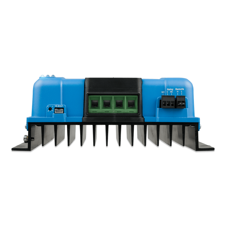 Bottom view focusing on the aluminium heat sink of the solar charge controller