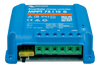 Front-facing perspective view of the blue MPPT 75/15 enclosure and terminal cover