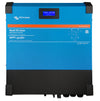 Front view of blue Victron Multi RS Solar inverter charger with LCD status display