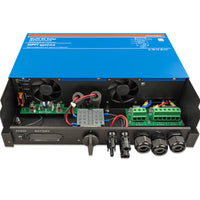 Internal chassis view showing dual cooling fans and electrical component layout