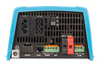Bottom connection panel of Victron MultiPlus showing AC ports, DC terminals and VE.Bus communication port