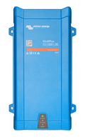 Front view of blue Victron MultiPlus 12/500/20 inverter charger with status LED indicators