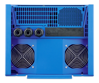 Bottom view of MultiPlus inverter showing cable glands and dual cooling fans