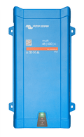 Front view of Victron MultiPlus 48V 500VA inverter charger in blue steel and ABS enclosure