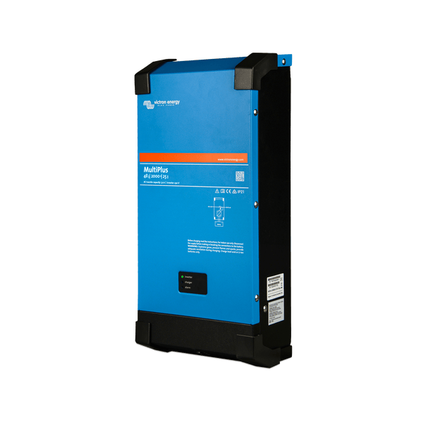 Side view of Victron MultiPlus 48V 2000VA inverter charger showing ventilation and mountings