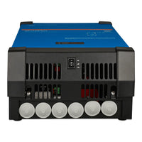 Bottom view of the Victron MultiPlus showing cable entry glands and main power switch