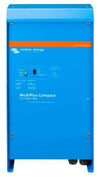 Front view of blue Victron MultiPlus Compact 12/2000/80 inverter charger enclosure