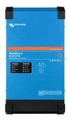Front view of blue Victron MultiPlus-II 24V 3000VA inverter charger showing status LED indicator panel