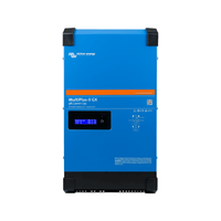 Front view of blue Victron MultiPlus-II GX 48V inverter charger with integrated LCD status display