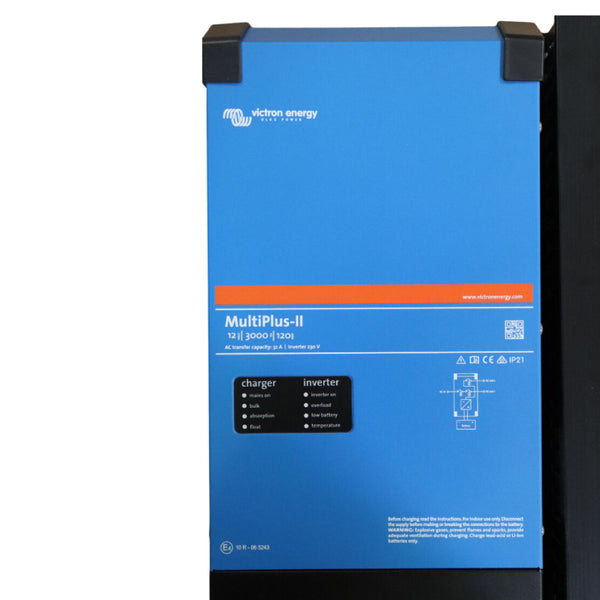 Front view of Victron MultiPlus-II 12/3000/120 inverter charger details