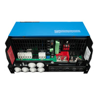 Internal view of AC and DC connection terminals and communication ports