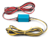 Perspective view of blue non-isolated DC-DC converter with integrated mounting tabs