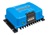 Perspective view of Victron Orion-Tr 12/12-30 isolated DC-DC converter showing heatsink and remote port