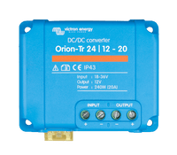 Front view of Victron Orion-Tr 24/12-20A DC-DC converter showing input and output terminals