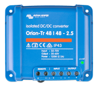 Front view of Victron Orion-Tr 48V to 48V 2.5A isolated DC-DC converter
