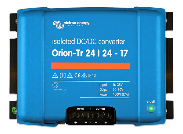 Blue Victron Orion-Tr 24/24-17 isolated DC-DC converter with 400W output power