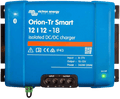 Front view of Victron Orion-Tr Smart 12/12-18A isolated DC-DC charger with terminal block and status LEDs