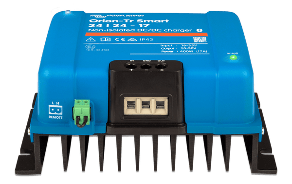 Front-on perspective showing terminal block and remote connector