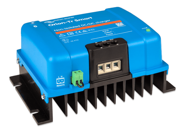 Perspective view of the Victron Orion-Tr Smart 12/24-15A non-isolated battery charger