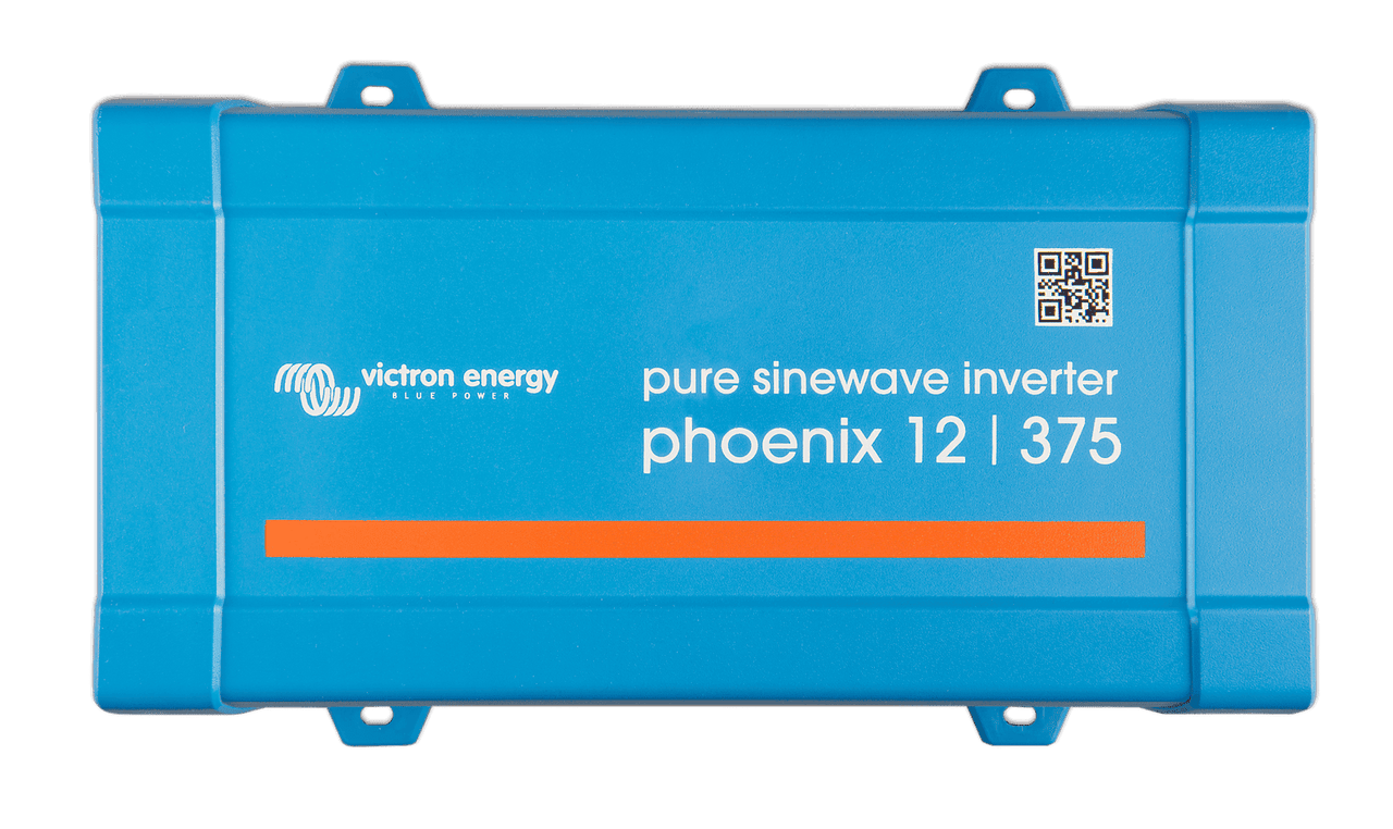 Blue Victron Phoenix 12/375 pure sine wave inverter top view