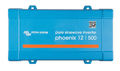 Top-down view of a blue Victron Phoenix 12/500 pure sine wave inverter