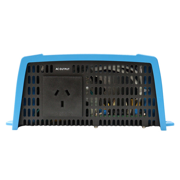 Front view of Victron Phoenix 12/800 inverter showing 230V AU/NZ AC outlet and cooling vents