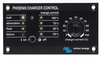 Front interface panel of a charger remote control showing status LEDs and a current adjustment dial
