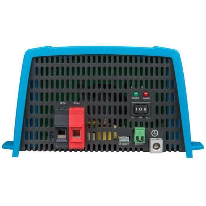 Inverter interface panel with DC screw terminals, VE.Direct port, and operation switch