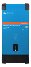 Front view of blue Victron Phoenix Smart Inverter 12/1600 with status LEDs