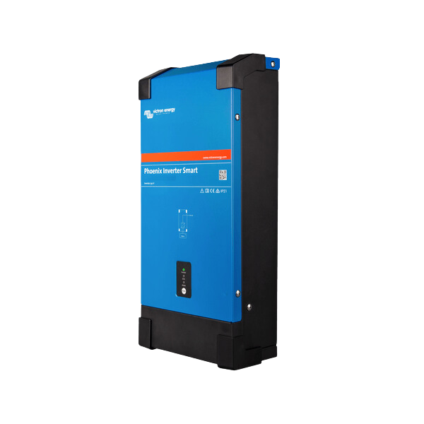 Right side perspective of the blue and black Phoenix Smart Inverter showing mounting points