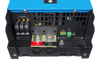 Bottom connection panel of the inverter showing electrical terminals and communication ports