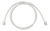 Coiled 0.9m grey RJ12 UTP cable with transparent modular connectors on both ends