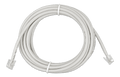 Coiled 3m grey RJ12 UTP cable with transparent modular connectors on both ends