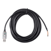Coiled five metre Victron RS485 to USB interface cable with USB-A connector and stripped wire ends