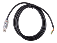 Victron 1.8m RS485 to USB interface cable with clear USB housing and stripped wire ends