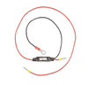 Victron Skylla-i remote on-off cable featuring a black wire with a ring terminal and a red wire with two pin terminals