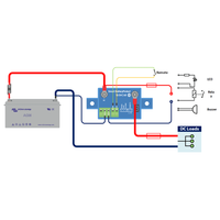 Wiring diagram for Victron Smart BatteryProtect showing battery, load, and remote switch connections