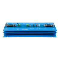 Blue Victron Smart BMS 12/200 showing integrated aluminium heat sink and M8 terminal studs