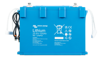 Front view of Victron Smart NG 24V 100Ah LiFePO4 battery showing technical labels