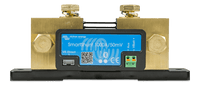 Front view of the SmartShunt 1000A unit showing VE.Direct and auxiliary input terminals