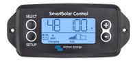 Front view of Victron SmartSolar pluggable LCD display with status icons and control buttons