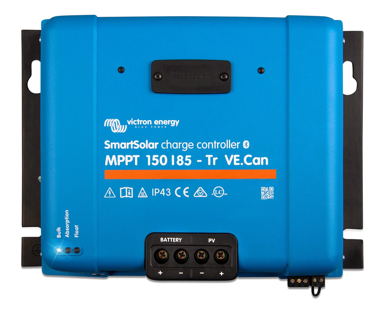 Blue Victron SmartSolar MPPT 150/85-Tr VE.Can charge controller with screw terminals and status LEDs