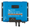 Front view of blue Victron SmartSolar MPPT 250/70-MC4 charge controller with connection ports