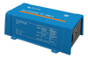 Angle view of blue Victron Sun Inverter 12/250 with IEC output and integrated PWM solar controller