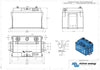 Dimensional drawing of Victron 12.8V 100Ah SuperPack NG battery
