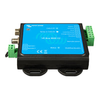 Angled perspective view of the Victron VE.Bus BMS V2 in its matt black ABS enclosure